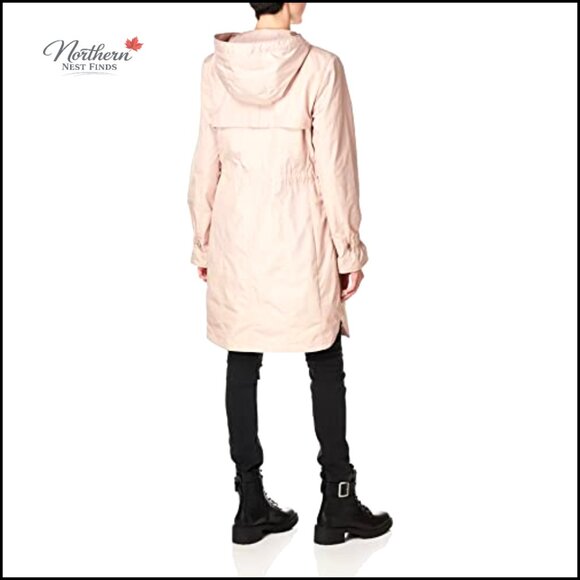 Quilted Lined Hooded Anorak Raincoat for Women 34 Inch Length - Picture 3 of 4